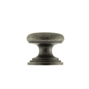 Old English Lincoln Solid Brass Victorian Knob 32mm on Concealed Fix - Distressed Silver OEC1232DS
