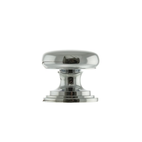 Old English Lincoln Solid Brass Victorian Knob 32mm on Concealed Fix - Polished Chrome OEC1232PC