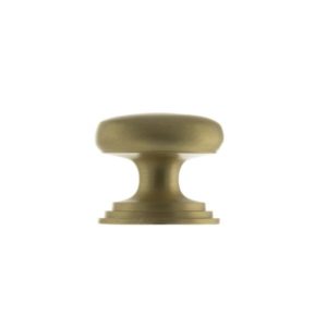 Old English Lincoln Solid Brass Victorian Knob 32mm on Concealed Fix - Satin Brass OEC1232SB