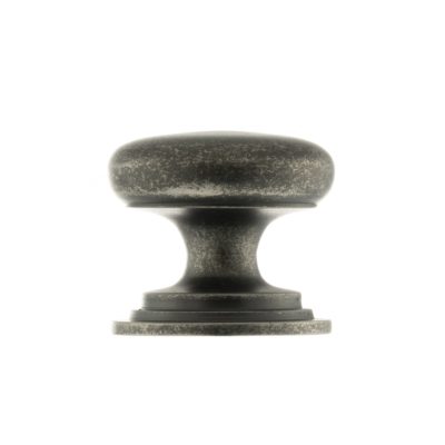 Old English Lincoln Solid Brass Victorian Knob 38mm on Concealed Fix - Distressed Silver OEC1238DS