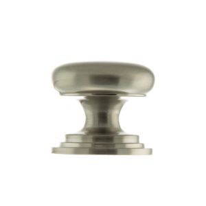 Old English Lincoln Solid Brass Victorian Knob 38mm on Concealed Fix - Satin Nickel OEC1238SN