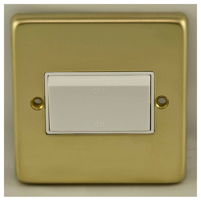 Eurolite Pbfsw 6Amp Fan Isolator Switch Round Edge Polished Brass Plate Matching Rocker