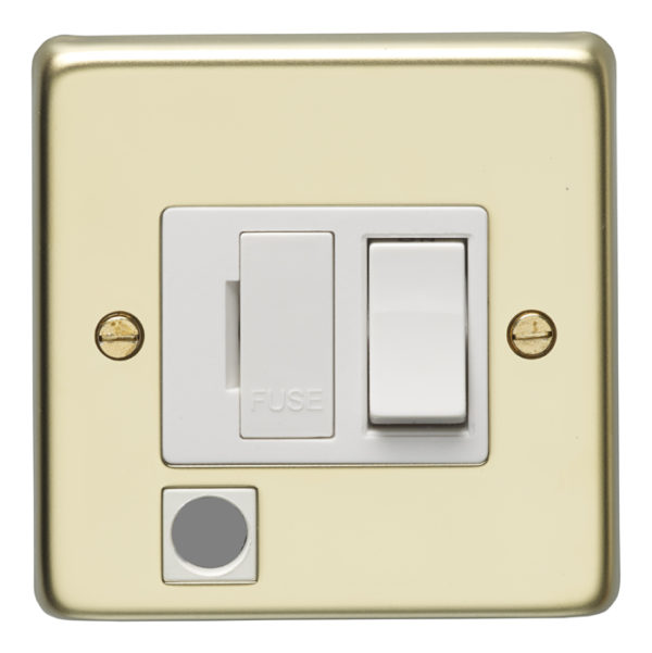 Eurolite Stainless steel Switched Fuse Spur - Polished Brass