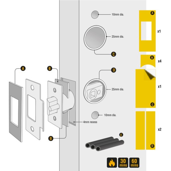 Codelocks Fire Kit Pack to suit all Latch Locks