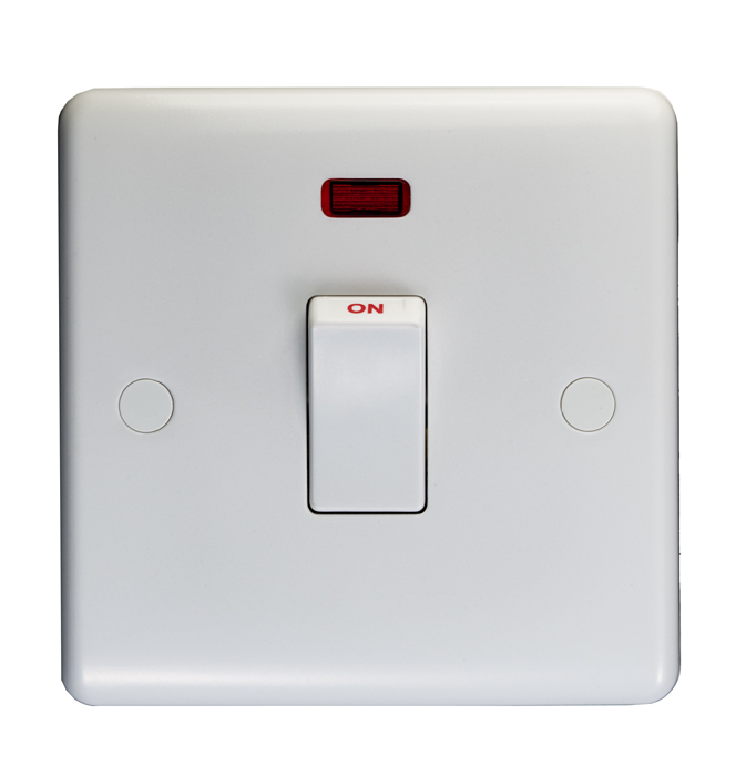 Eurolite Pl3241 Enhance White Plastic 20A Dp Switch With Neon
