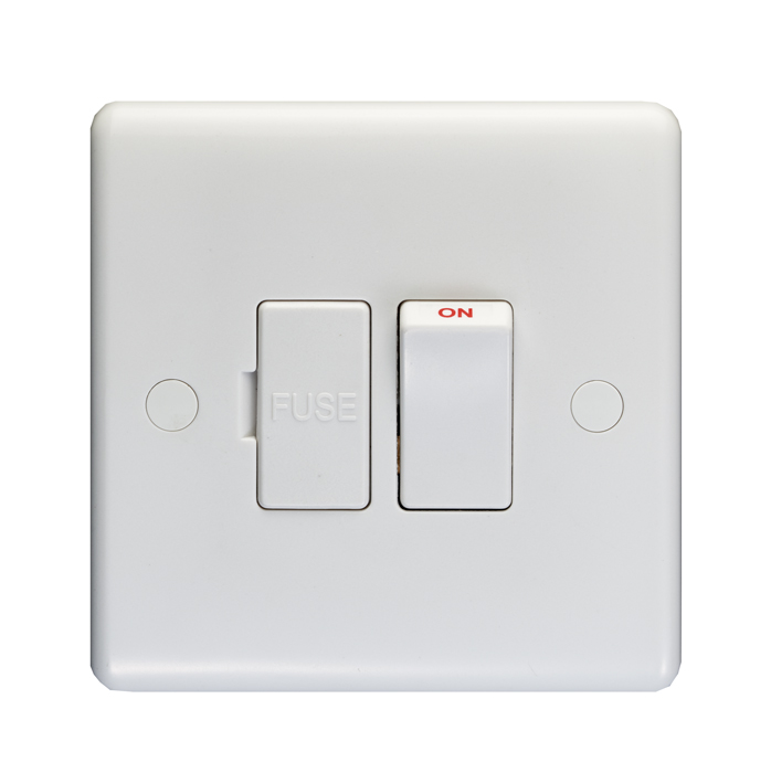 Eurolite Pl4220 Enhance White Plastic 13A Switched Fused Spur Unit With Flex Outlet From Base