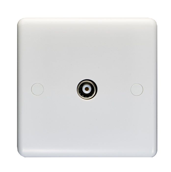 Eurolite Pl4321 Enhance White Plastic Coax Tv Outlet (Non-Isolated)