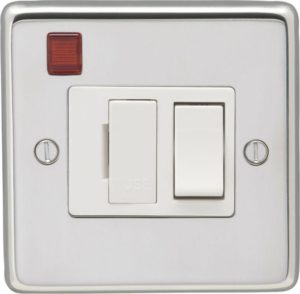 Eurolite Stainless steel Switched Fuse Spur - Polished Stainless Steel