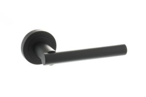 STATUS Nebraska Lever on Round Rose - Matt Black S28RMB