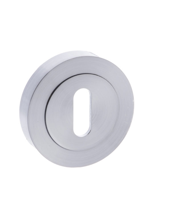 STATUS Key Escutcheon on Round Rose - Satin Chrome