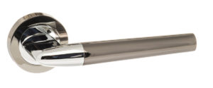 STATUS Tennessee Lever on Round Rose - Black Nickel/Polished Chrome