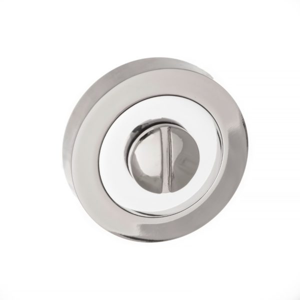 STATUS WC Turn and Release on Round Rose - Satin Chrome/Polished Chrome S3WCRSCPC