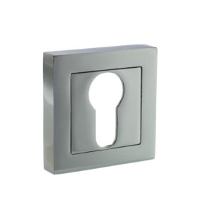 STATUS Euro Escutcheon on S4 Square Rose - Polished Chrome