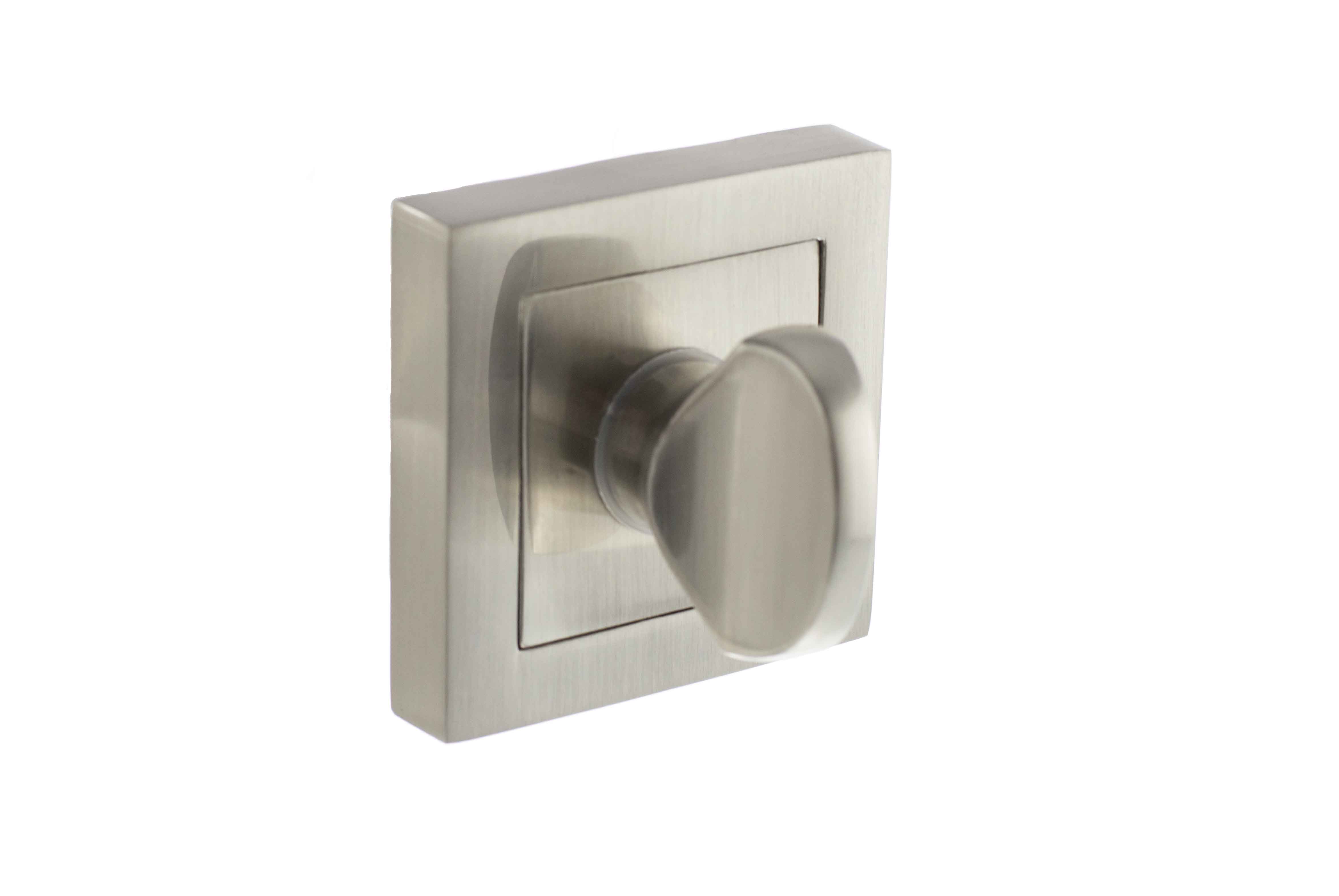 STATUS WC Turn and Release on S4 Square Rose - Satin Nickel