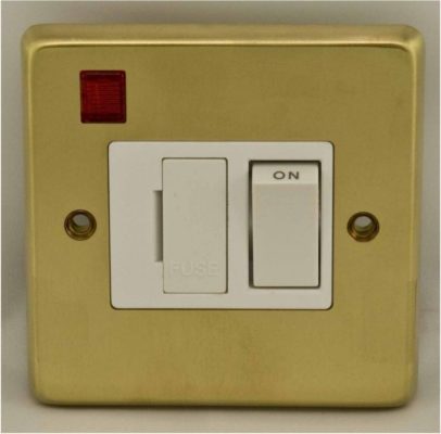 Eurolite Stainless steel Switched Fuse Spur - Satin Brass