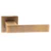 Senza Pari Panetti Designer Lever on Flush Square Rose - Weathered Antique Bronze