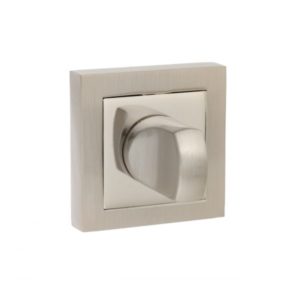 Senza Pari WC Turn and Release on Square Rose - Satin Nickel/Polished Nickel