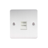 Eurolite Efsss1Slw 1 Gang Slave Telephone Socket Enhance Flat Satin Stainless Steel Plate White Interior