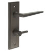 Mayfair Door Handle Din Bathroom Backplate Dark Bronze & Turn & Release