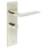 Mayfair Door Handle Bathroom Backplate Polished Nickel & Turn & Release