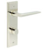 Mayfair Door Handle Din Bathroom Backplate Polished Nickel & Turn & Release