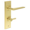 Mayfair Door Handle Din Bathroom Backplate Satin Brass & Turn & Release