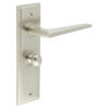 Mayfair Door Handle Bathroom Backplate Satin Nickel & Turn & Release