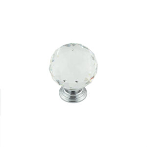 40mm Polished Chrome Faceted Glass Ball Knob
