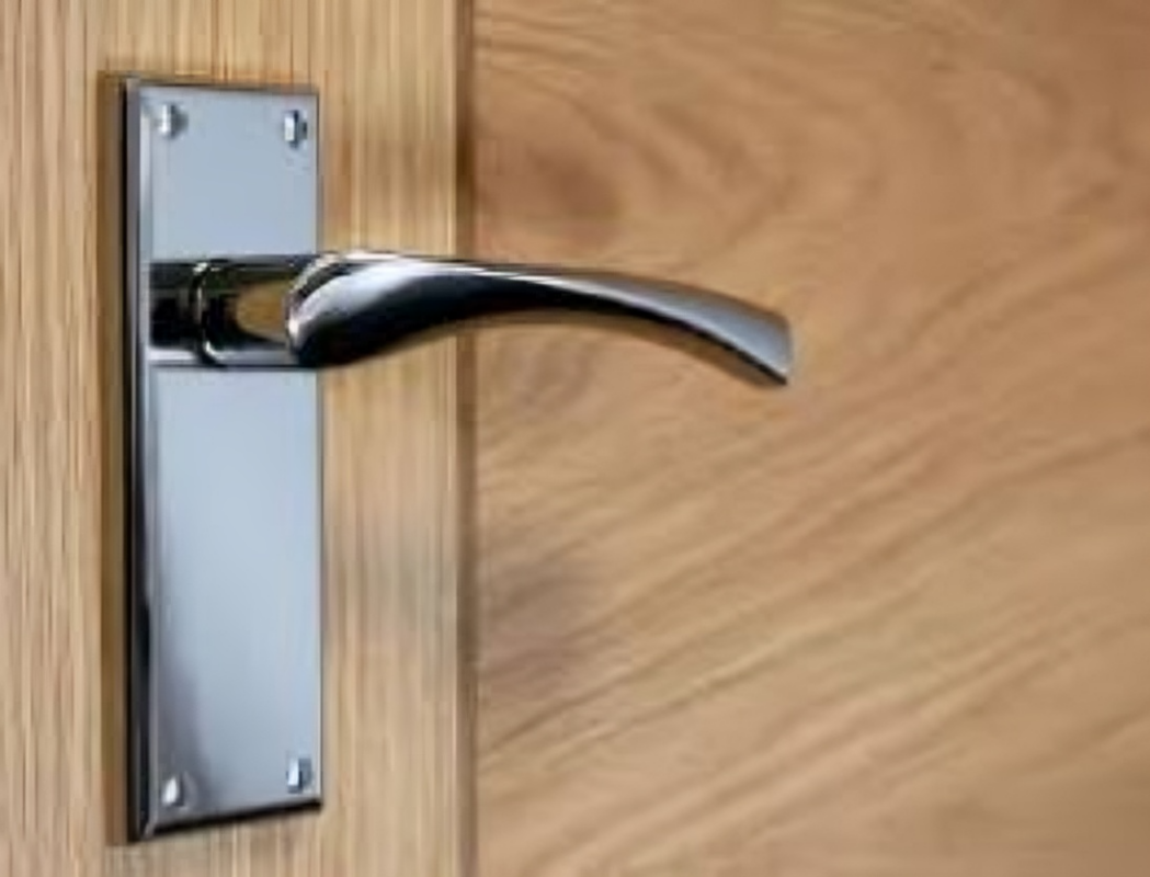 silver door handles