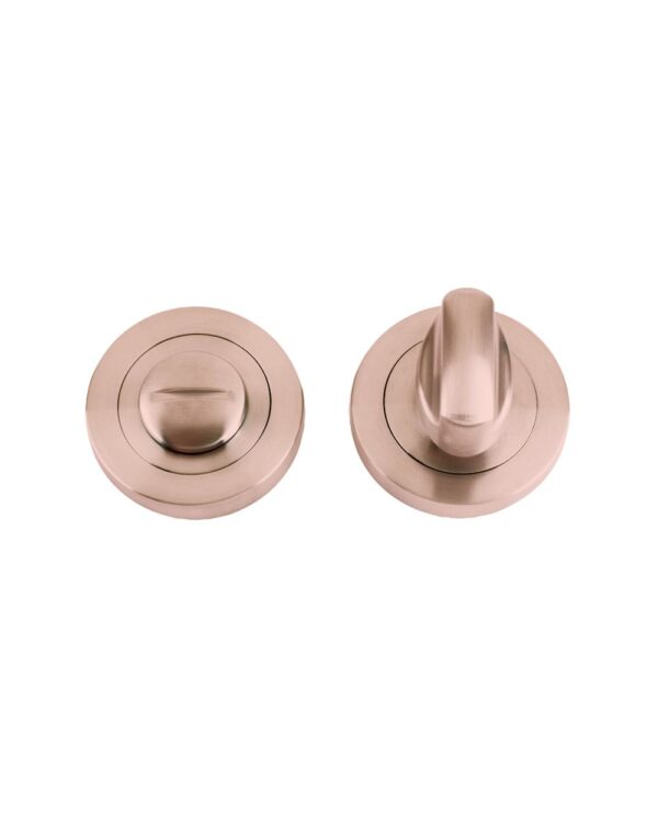 Zoo Hardware Stanza Bathroom Turn & Release 50mm x 8mm sprung screw on zinc rose