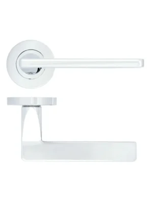 Zoo Hardware ZPA010-CP Leon Door Handle on Rose Polished Chrome