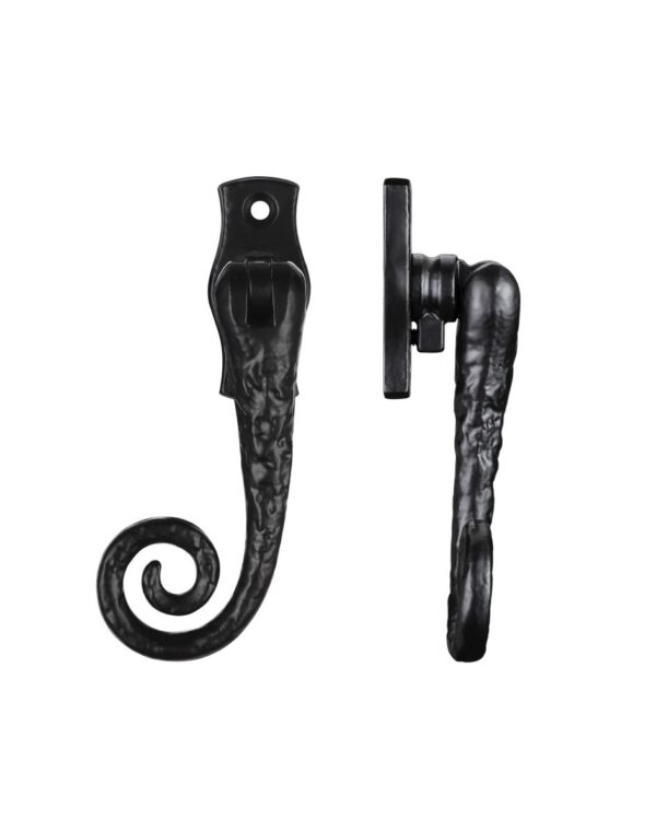 Zoo Hardware Foxcote Foundries Monkey Tail Lockable Casement Fastener, Black Antique Right Hand