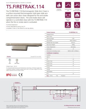 TS.FIRETRAK.114 Electromagnetic Slide Arm Closer
