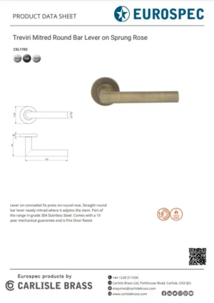 Treviri Mitred Round Bar Lever on Sprung Rose