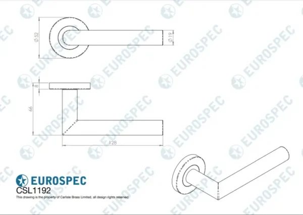 Nera Safety Lever on Sprung Rose Grade 304
