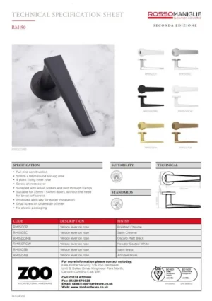 Zoo Hardware Aldo Lever On Round Rose Door Handle