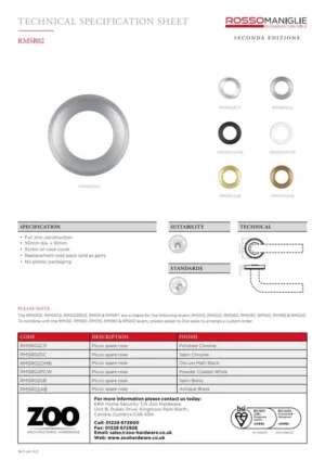 Spare Picco Lever Round Rose Pack