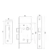 2 Lever Sashlocks with Square Forend & Radiused Strike Plate