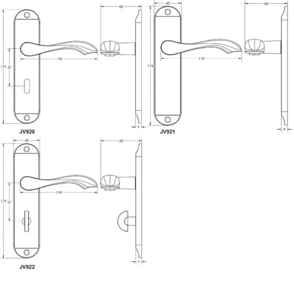 Broadway Suite Door Handle on Backplate