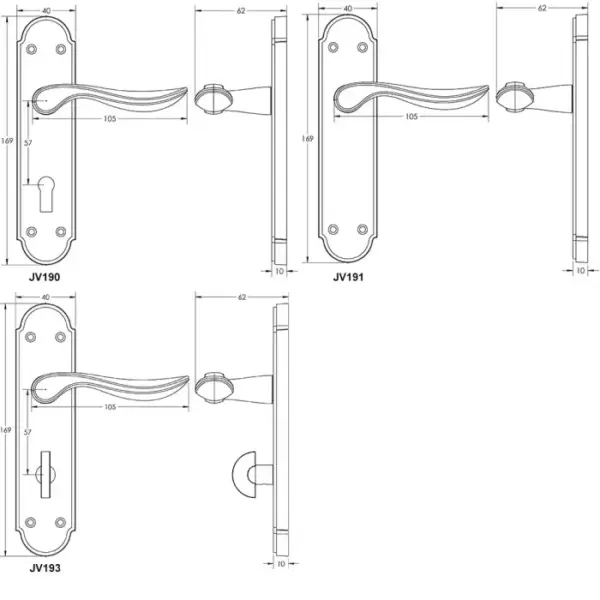 Henley Suite Lever on Plate