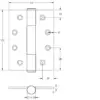 Grade 14 Concealed Bearing Hinges 102x76mm