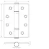 Stainless Steel Grade 13 Polymer Bearing Hinges 3 Knuckle 102mmx76mm