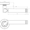 Octavia Door Handle on Rose Polished Brass Satin Chrome