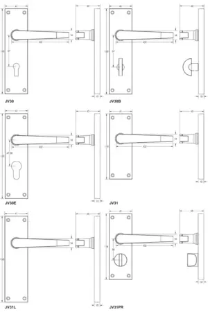 Victorian Straight Lever on Plate