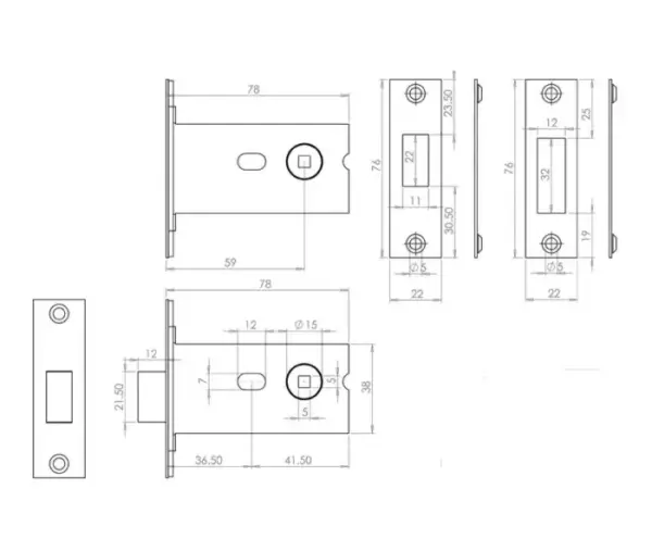 Box Deadbolts 76mm
