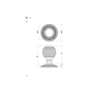 Reeded Door Knobs 53mm