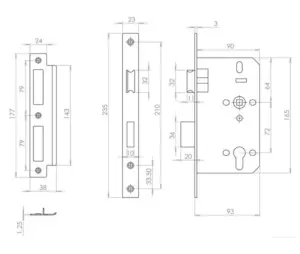 Architectural 72mm Din Latches
