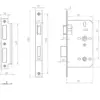 Architectural 72mm Din Bathroom Locks