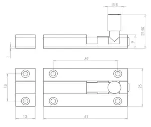 Aluminium Straight Barrel Door Bolts