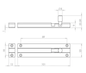 Aluminium Straight Barrel Door Bolts